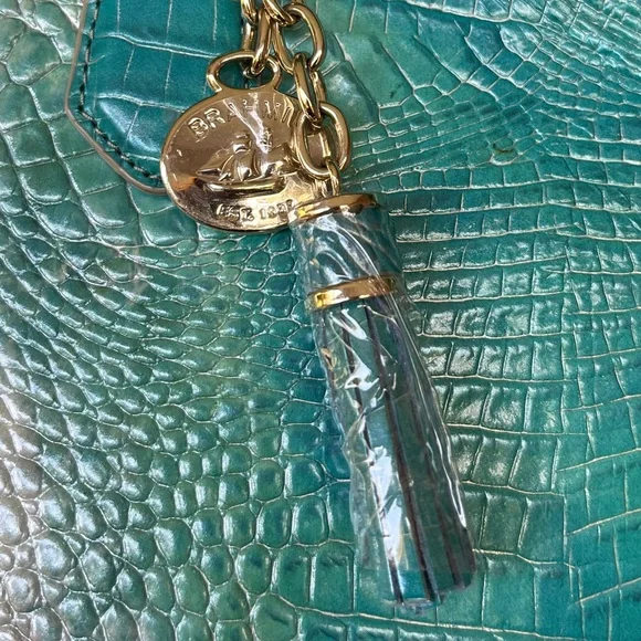 Brahmin Teal to Cream Ombre Croc-Embossed Tote with Dust bag and incert - Picture 5 of 16